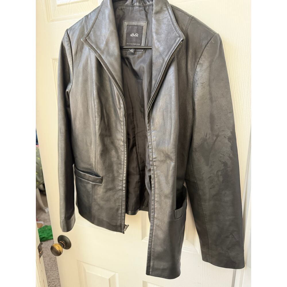 JCL New York Black Leather Jacket in Small